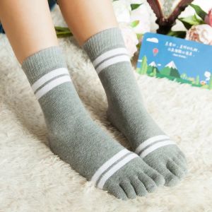 3 Pairs Winter Wool Socks with Toes Young Women Girls Soft Thermal Sock Japanese Fashion Striped Mid-tube Warm Split Toe Sokken2026