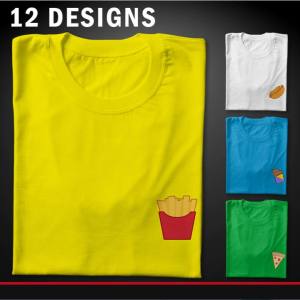 Mini Design Macaron Cookies Pizza Fries Burger Ice Cream Cake Print Logo Food Trendy Collection Design