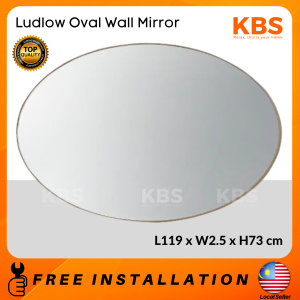 (FREE Installation+Shipping) KBS Ludlow Oval Wall Mirror / modern minimalist / mid-century modern / L119 x W2.5 x H73 cm