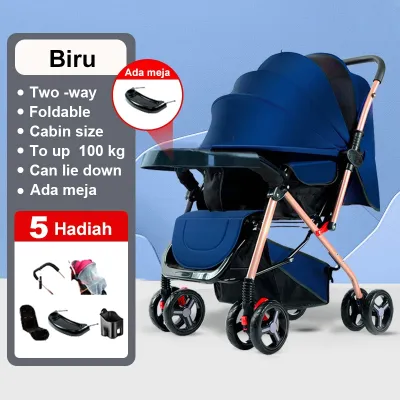 BEIGE Stroller Baby Kereta Dorong Bayi Lipat Traveling Bisa Newborn Two-way baby carriage Kereta