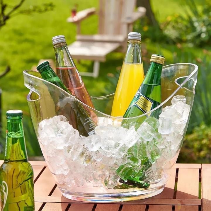 Dolity Clear Bowl Bucket Champagne Wine Cooler Bucket