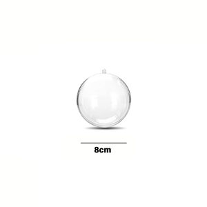 1/4Pcs Christmas Transparent Ball Plastic Christmas Trees DIY Hanging Pendant Empty Ball Box Bauble Ornament Wedding Gift Present Party Home Christmas Decoration 5/6/8/10CM