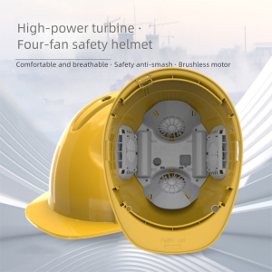 DUDAN 4 Gears Rechargeable Fan Helmet 1/2/4pcs Fans Waterproof Site Protective Cap Durable Power Bank Safety Helmet with Fans Outdoor Working
