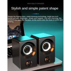 GO IDEARS Speaker Desktop USB Power 3.5mm Audio Jack Subwoofer Stereo 6W - X9