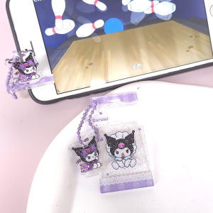 Portable Phone Holder Cartoon Glitter Acrylic Keychain Pendant DIY Sanrio Kuromi Backpack Decoration