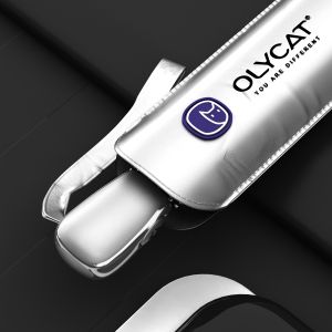 Olycat แบนอาทิตย์ร่มล้างไทเทเนียมเงินอัตโนมัติร่มฝนผู้หญิงป้องกันรังสียูวีท่องเที่ยวพับร่ม windproof ร่ม