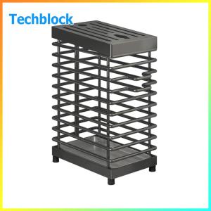 Stainless Steel Holder Wall-mounted Countertop Storage with Slots Cutlery Display Organizer Hollow Iron Wire for Kitchen Countertop