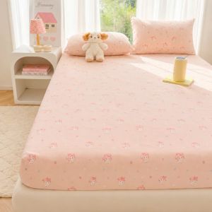 Bộ Ga Giường Cotton Ice 3 Món 1 Ga Bo Chun 2 Vỏ Gối Mát Mịn Thoáng Khí Ga Trải Giường Đũi Ice