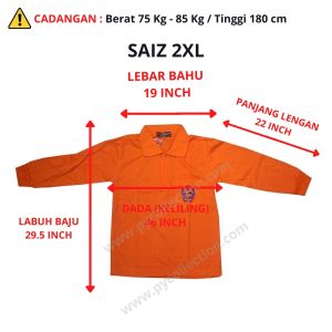 T-Shirt Kadet Pertahanan Awam Lengan Panjang (Cotton) / Tshirt Kadet KPA / JPA Long Sleeve - 009LS