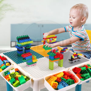 <LazMall> Multifunctional Kids Building Block Table Toy Educational Kindergarten Block Assemble Table With Chair