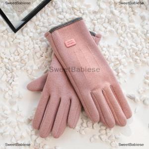 [COD] SweetBabiese Phụ nữ mùa đông dày sang trọng Găng tay thời trang da lộn ấm áp ngoài trời guantes Lady màn hình cảm ứng lái xe Găng tay thể thao đi xe đạp găng tay