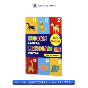Buku Menggambar Anak Bilingual / Inggris Lancar Menggambar Pintar - Edisi Binatang / Indonesia - Inggris / ANDI OFFSET - AO