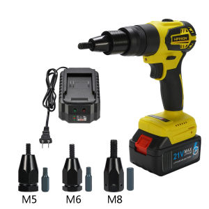 HIFESON Electric Riveter Rivet Nut G-u-n Tool Powerful Brushless Electric Ramm G-u-n 21V Rechargeable Automatic Rivet Nut G-u-n Rivet Tool For M3 M4 M5 M6 M8 M10 M12 Makita Tools
