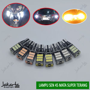 ORIGINAL LAMPU LED T10 45 LED 6 WATT PREMIUM LED CANBUS SUPER BRIGHT LAMPU SENJA MOTOR T10 LAMPU T15 LED