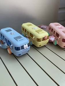 Cốc Nước Xe Buýt Trẻ Em Mẫu Mới Cốc Hút Trẻ Em Giá Trị Cao Cốc Nước Dung Tích Lớn Có Nắp Đàn Hồi Di Động Ngoài Trời