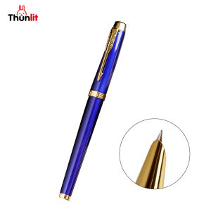 Thunlit Blue Fountain Pen with Gift Box 0.38mm Refillable Signature Pen with Ink Converter & Absorber Business Office Use