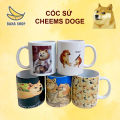 Ly cốc sứ in hình meme cheems doge chó shiba vàng siêu bựa. 