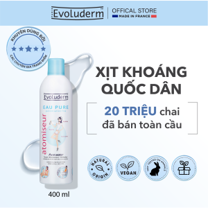 Xịt Khoáng Cấp Ẩm Làm Dịu Da Evoluderm Atomiseur Eau Pure  400ml - Chính hãng Pháp