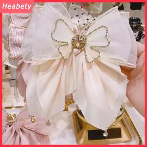 Heabety Hàn Quốc Phong Cách Ngọt Ngào Thời Trang Cô Gái Công Chúa Tóc Clip Rhinestone Lớn Bow Kẹp Tóc Cho Phụ Nữ Mũ Nón Mùa Xuân Clip Tóc Phụ Kiện