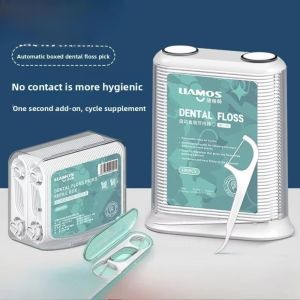 SUNNY BAR Automatic Pop Out Dental Floss Picks Dispenser Refillable with Storage Case Floss Sticks Oral Care Tool Professional Automatic Pop-Up Dispenser Hotel Use