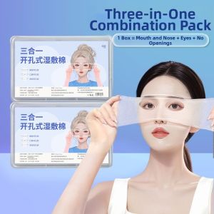 HUNIU 2Boxes 3 in 1 Wet Compress Cotton Pad Disposable Soft Stretchable Paper Skincare Cotton Pad Gentle Face Makeup Cotton Pads Women