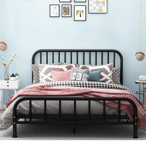 Iron frame european bed double bed queen bed apartmen single Furniture high load-bearing thickened steel Simple Bed