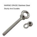 316 Stainless Steel HX Long Shoulder Lifting Eye Bolt With Nut M6 M8 M10 For Wire Rope Lifting. 