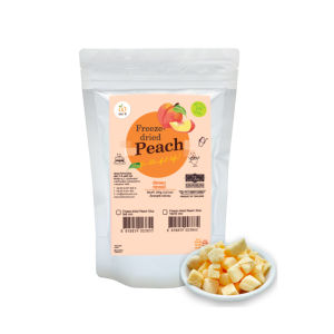 Wel-B Freeze-dried Peach Diced 10x10mm 100กรัม (เวลบี พีชกรอบหั่นเต๋า 10x10mm 100g)