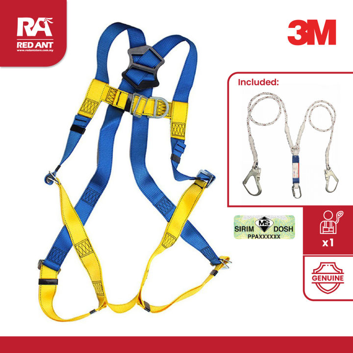 (1SET) 3M Protecta First 1390024 FULL BODY HARNESS + 1390398 TWIN SHOCK