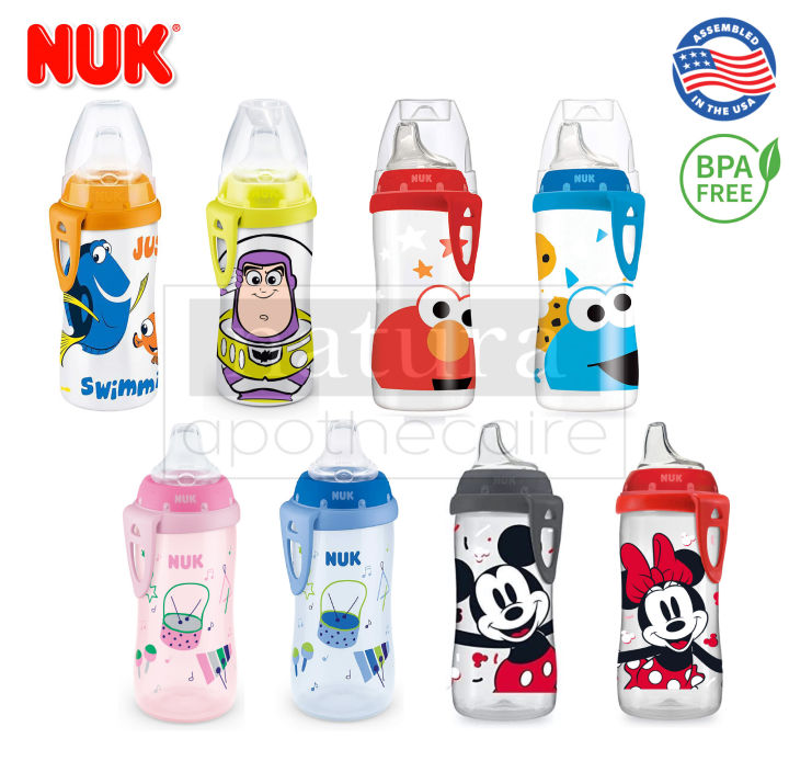 NUK Active Sippy Cup Soft Spout Elmo Cookie Monster Mickey Minnie