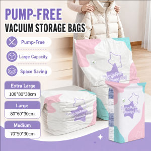 No Pump Vacuum Storage Bag Space Saver Compression Bag Reusable Organizer for Clothes and Bedding
