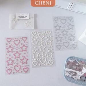 [COD] CHENJ สติกเกอร์คริสตัลรูปดาว3D สำหรับเด็กสติกเกอร์ตกแต่งแบบทำมือมีกาวในตัวสำหรับงานฝีมือสติกเกอร์พลอยเทียมเป็นประกายของขวัญสำหรับเด็กผู้หญิง