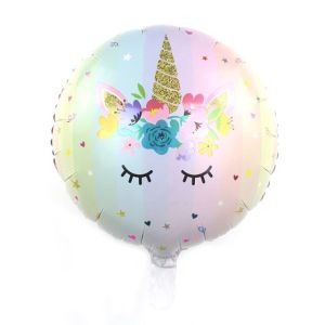 Balon Ulang Tahun Unicorn Foil Bulat Anak Perempuan 45 Cm Murah Satuan | balon foil ultah kuda pony bulat