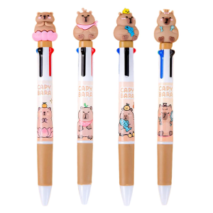 4 Colors Barrels Ballpoint Pen for Office School Student Children Gift Multicolor Pen 4-in-1 Retractable Ballpoint Pen