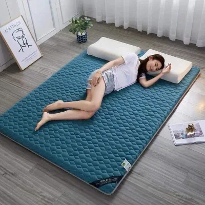 Topper đệm gấp gọn dày 4cm vải xơ đậu nành cao cấp kháng khuẩn trải giường trải sàn tiện lợi