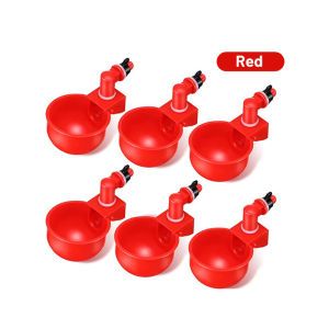 6Pcs Chicken Water Cups Poultry Drinker Kit Water Bowl With Drill Bit Automatic Chicken Water Feeder Drinking Equipment For Chicken Ducks Birds Turkeys