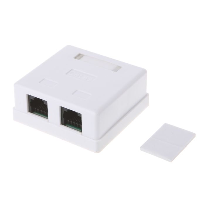 RJ45 Junction Box CAT5e Network Connector 2 Port Desktop Extension ...