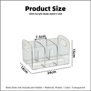 Johor Seller | 3/4 Grids Acrylic Partition Transparent Book Holder Desk Organizers
