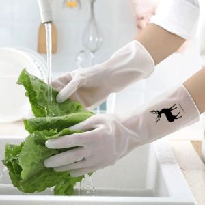 Brightbling 2ps /1pair Kitchen Household Washing Dish PVC Gloves Female Waterproof Durable Washing Clothes Glove
