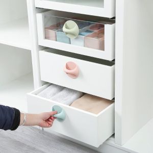 4Pcs Multi-purpose Home Door and Window Handle Plastic Self-adhesive Seamless Door Handle Wardrobe Drawer Grip