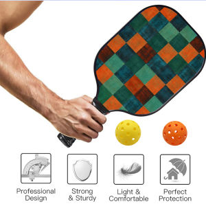 Pickleball Paddles Set with 1 Rackets 2 Pickle Ball 1bag Fiberglass and Graphite Face Non-Slip Grip USAPA Approved ID 60630-190642737