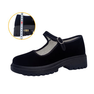 WomenS Fabric Shoes With Polyurethane Soft Soles Thick Soles That DonT Tire The Feet Suitable For Work Black Fashionable Shoes