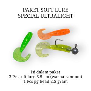 Paket soft lure dan jig head 2.5 gram
