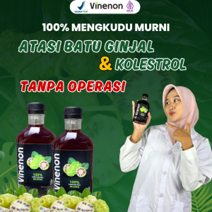 Vinenon Cuka Mengkudu | Obat Batu Ginjal Menurunkan Kolestrol | Meluruhkan Purin Dalam Tubuh | BPOM & HALAL