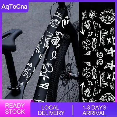 【AqToCna】 1 Set MTB Road Bikes Frames Sticker Cartoon DIY Reflective Waterproof Cycling Decals Bicycle Stickers For Bicycle Frame Top Tube
