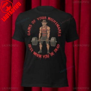 [Local Stock] VCC  Gains of your Nightmares deadlift workout horror Tshirt gift weightlifting tee bodybuilding shirt WOD CrossFit apparel
