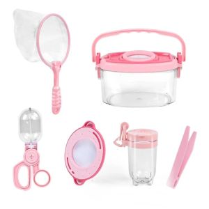 MMLUCK Nam Jar Bộ dụng cụ phiêu lưu ngoài trời Nhíp Đồ chơi kẹp Công cụ khám phá thiên nhiên Lọ quan sát côn trùng Hộp đựng thức ăn Người sưu tập lồng côn trùng Trẻ em ngoài trời