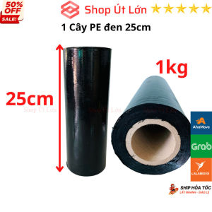 Cuộn Màng PE Đen 25cm nặng 1kg rộng 25cm màng pe bọc hàng hoá - Shop Út Lớn