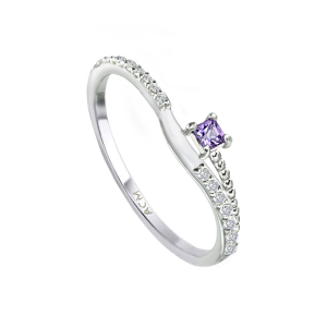 A.CEMI Ida Star Amethyst Buildable Gems Ring แหวนเงินแท้ พลอยแท้อเมทิสต์