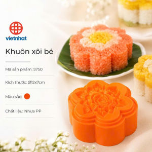 Khuôn Làm Xôi Hình Hoa Việt Nhật 5750 – Nhựa PP Kích Thước 12x7cm Tiện Lợi Cho Tiệc Lễ Tết